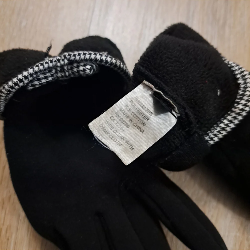 Black Women's Bow Detail Winter Gloves